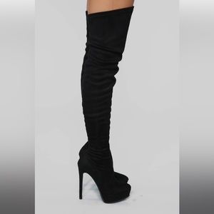 Fashion Nova Envious Much Faux Suede Over the knee boot